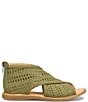 Color:Olive Green - Image 2 - Iwa Mac Woven Fabric Cross Front Sandals