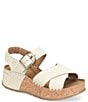 Born Kaiya Leather Platform Cork Wedge Sandals - Image 1