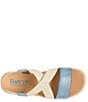 Color:Azzurro Blue - Image 6 - Kasady Leather Stretch Platform Wedge Sandals