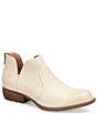 Color:Cream - Image 1 - Kerri Leather Ankle Block Heel Western Booties