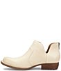 Color:Cream - Image 4 - Kerri Leather Ankle Block Heel Western Booties