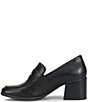 Born Lora Leather Block Heel Penny Loafer Pumps - Image 4