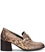 Born Lora Snake Print Suede Block Heel Penny Loafer Pumps - Image 2
