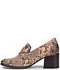 Born Lora Snake Print Suede Block Heel Penny Loafer Pumps - Image 4