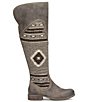 Color:Dark Grey/Dark Grey - Image 2 - Lucero Leather Woven Wool Over-the-Knee Boots