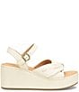 Color:Ivory White - Image 2 - Marchelle Leather Platform Wedge Sandals