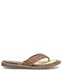 Color:Taupe Avola - Image 2 - Men's Bermuda Distressed Leather Thong Sandals