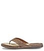 Color:Taupe Avola - Image 4 - Men's Bermuda Distressed Leather Thong Sandals
