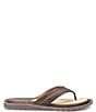 Color:Dark Brown - Image 2 - Men's Bermuda Leather Thong Sandals