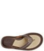 Color:Dark Brown - Image 6 - Men's Bermuda Leather Thong Sandals