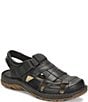 Color:Black - Image 1 - Men's Cabot III Leather Fisherman Sandals