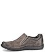 Color:Grey/Grey - Image 4 - Men's Nigel Distressed Leather Slip-Ons