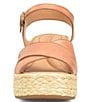 Color:Cognac - Image 5 - Moriah Leather Jute Platform Wedge Sandals