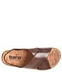 Color:Nut Brown - Image 6 - Sandra Leather Stretch Back Cork Platform Wedge Sandals