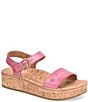 Color:Fuxia Pink - Image 1 - Sari Leather Cork Platform Sandals