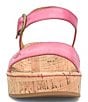 Color:Fuxia Pink - Image 5 - Sari Leather Cork Platform Sandals