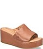 Born Shilo Leather Platform Wedge Slides - Image 1