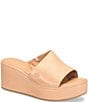 Born Shilo Leather Platform Wedge Slides, Color:Natural - Image 1
