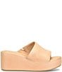 Born Shilo Leather Platform Wedge Slides, Color:Natural - Image 2