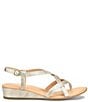 Color:Panna Cotta Gold - Image 2 - Sibyl Leather Thong Wedge Sandals