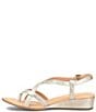 Color:Panna Cotta Gold - Image 4 - Sibyl Leather Thong Wedge Sandals