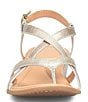 Color:Panna Cotta Gold - Image 5 - Sibyl Leather Thong Wedge Sandals