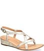 Color:Panna Cotta Gold - Image 1 - Sibyl Leather Thong Wedge Sandals