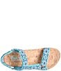Color:Turquoise - Image 6 - Sirena Beadwork Print Webbing Cork Platform Sandals