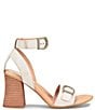 Color:White - Image 2 - Tahlia Ankle Strap Stacked Heel Sandals