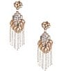 Color:Gold - Image 1 - Borrowed & Blue By Southern Living Embellished Crystal Statement Earrings with Rhinestone Tassels