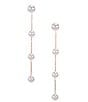 Color:Pearl - Image 1 - Borrowed & Blue by Southern Living Pearl Linear Drop Earrings