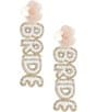 Color:Pearl - Image 1 - Borrowed & Blue by Southern Living Beaded Bride Linear Statement Earrings