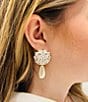 Color:Ivory - Image 3 - Borrowed & Blue by Southern Living Flower Pearl Drop Earrings