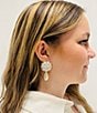 Color:Ivory - Image 4 - Borrowed & Blue by Southern Living Flower Pearl Drop Earrings