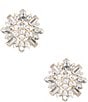 Color:Gold - Image 1 - Borrowed & Blue by Southern Living Stone Flower Crystal Stud Earrings
