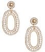 Color:Crystal - Image 1 - Borrowed & Blue by Southern Living Stone Crystal Oval Statement Drop Earrings
