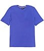 Color:Dark Purple - Image 1 - BOSS Big & Tall Thompson Short Sleeve T-Shirt