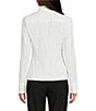 Color:White - Image 2 - BOSS by Hugo Boss Bashina Stretch Cotton Blend Poplin Point Collar Long Sleeve Slim Fit Blouse