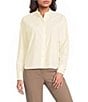 BOSS by Hugo Boss Bertyna Woven Stand Collar Long Sleeve Button-Front Blouse - Image 1