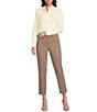 BOSS by Hugo Boss Bertyna Woven Stand Collar Long Sleeve Button-Front Blouse - Image 3