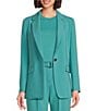 Color:Teal - Image 1 - BOSS by Hugo Boss Coordinating Jocaluah Stretch Woven Single Breasted Pocketed Blazer