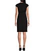 Color:Black - Image 2 - BOSS by Hugo Boss Dironah Italian Virgin Wool Crew Neck Cap Sleeve Sheath Dress