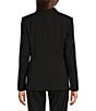 Color:Black - Image 2 - BOSS by Hugo Boss Jabinalah Virgin Wool Notch Lapel Collar Long Sleeve One-Button Blazer