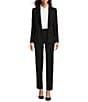 Hugo Boss BOSS by Hugo Boss Jabinalah Virgin Wool Notch Lapel Collar Long Sleeve One-Button Blazer, Color:Black - Image 4