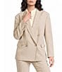 BOSS by Hugo Boss Jaleto Textured Slub Woven Double Breasted Coodinating Blazer - Image 2
