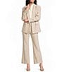 BOSS by Hugo Boss Jaleto Textured Slub Woven Double Breasted Coodinating Blazer - Image 4