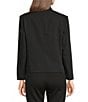 Hugo Boss BOSS By Hugo Boss Janeva Wool Woven Notch Lapel V-Neck Long Sleeve Cropped Tux Jacket, Color:Black - Image 2
