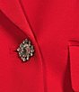 Color:Red - Image 4 - BOSS by Hugo Boss Joleara Twill Peak Lapel Collar Long Sleeve Coordinating Cropped Statement Blazer