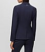 Color:Dark Blue - Image 2 - BOSS by Hugo Boss Juleah Virgin Wool Peak Lapel Collar Two-Button Coordinating Blazer Jacket