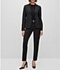BOSS by Hugo Boss Juleah Virgin Wool Peak Lapel Collar Two-Button Coordinating Blazer Jacket - Image 4